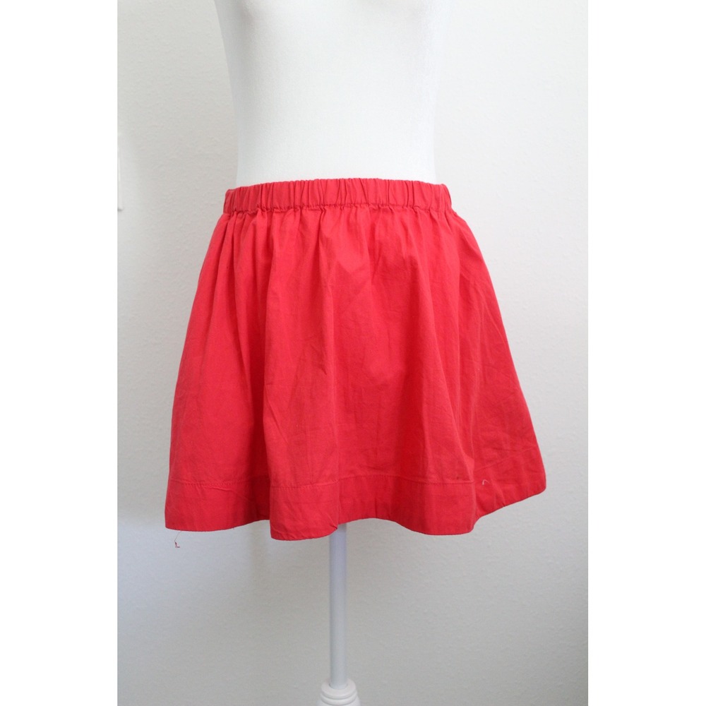 Free People Free-Est Red Cotton Poplin Elastic Waist Mini Skirt Women's Small